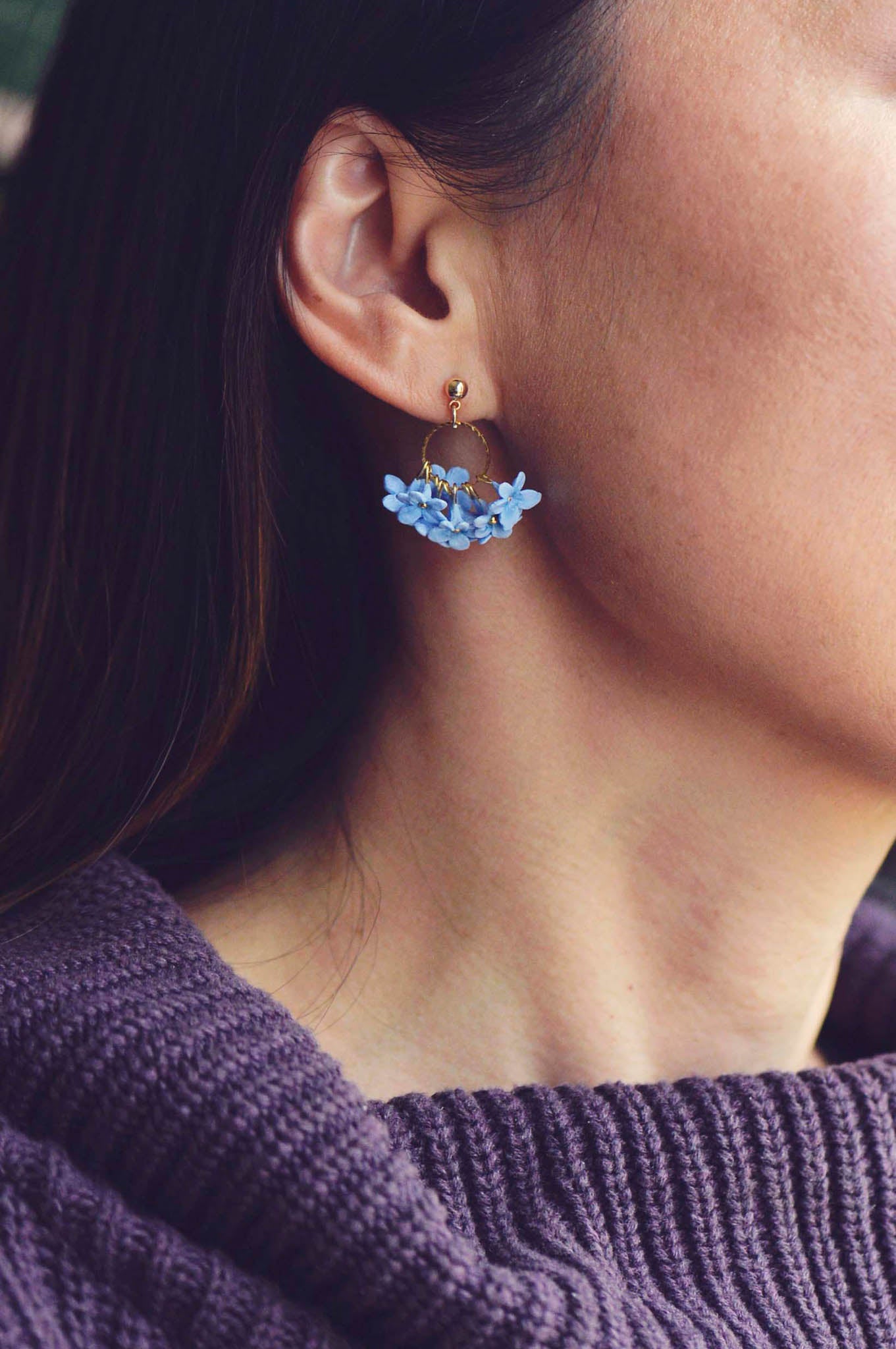 Forget-Me-Not Bouquet Earrings - Blue