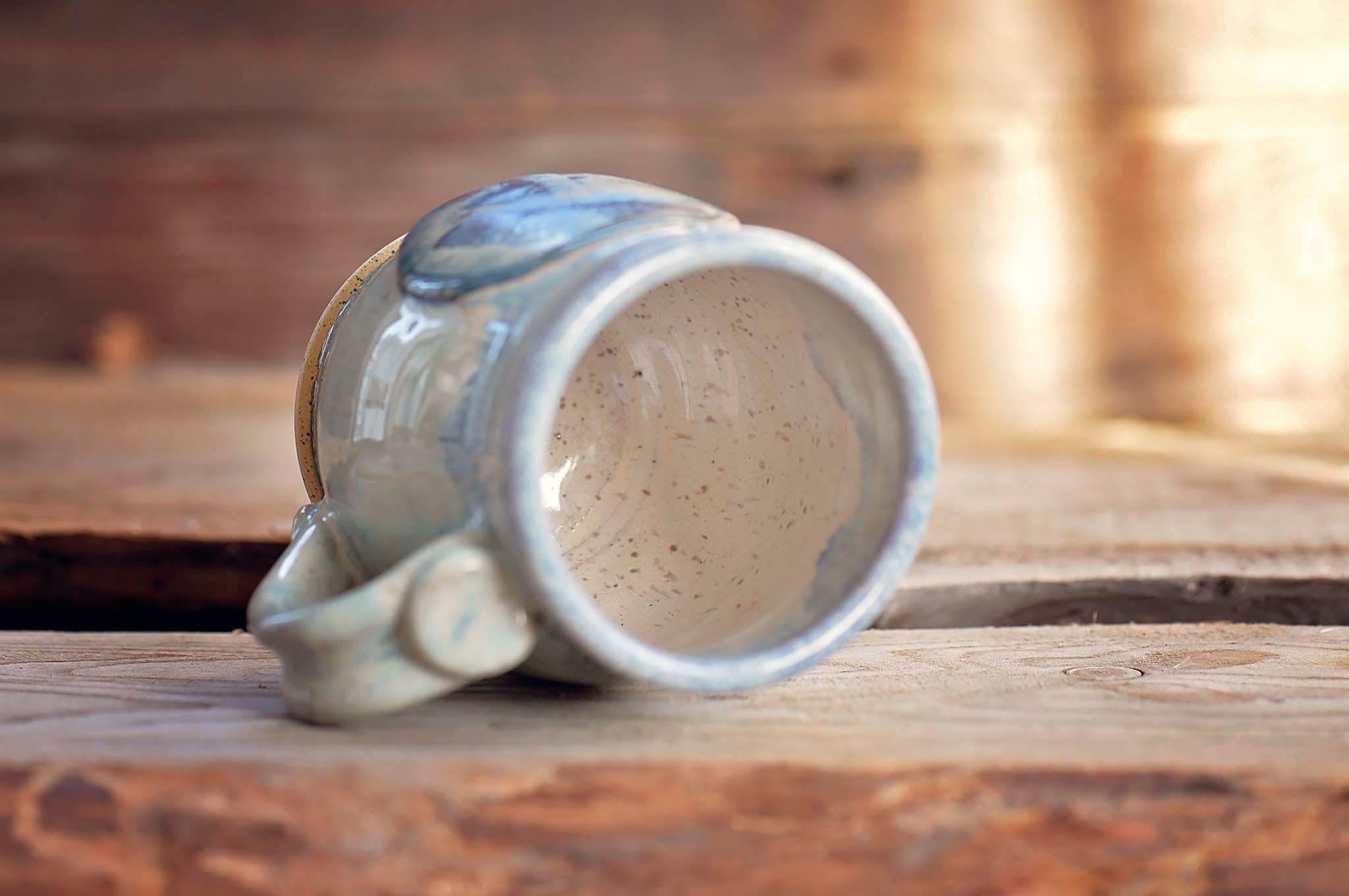 12.5oz Blue Flower & Feather Horse Mug