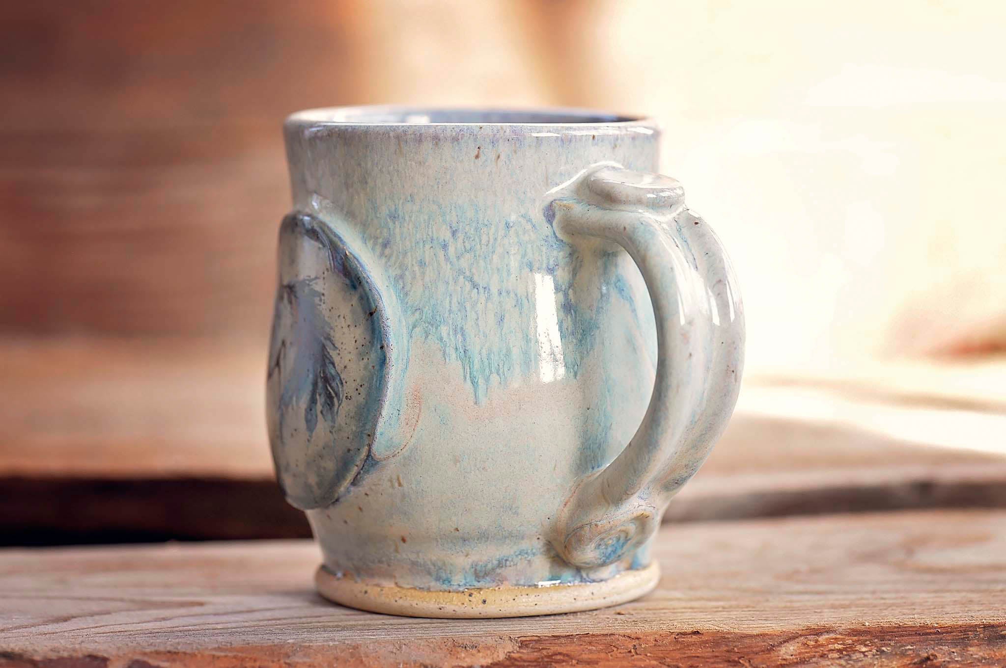 12.5oz Blue Feather Horse Mug