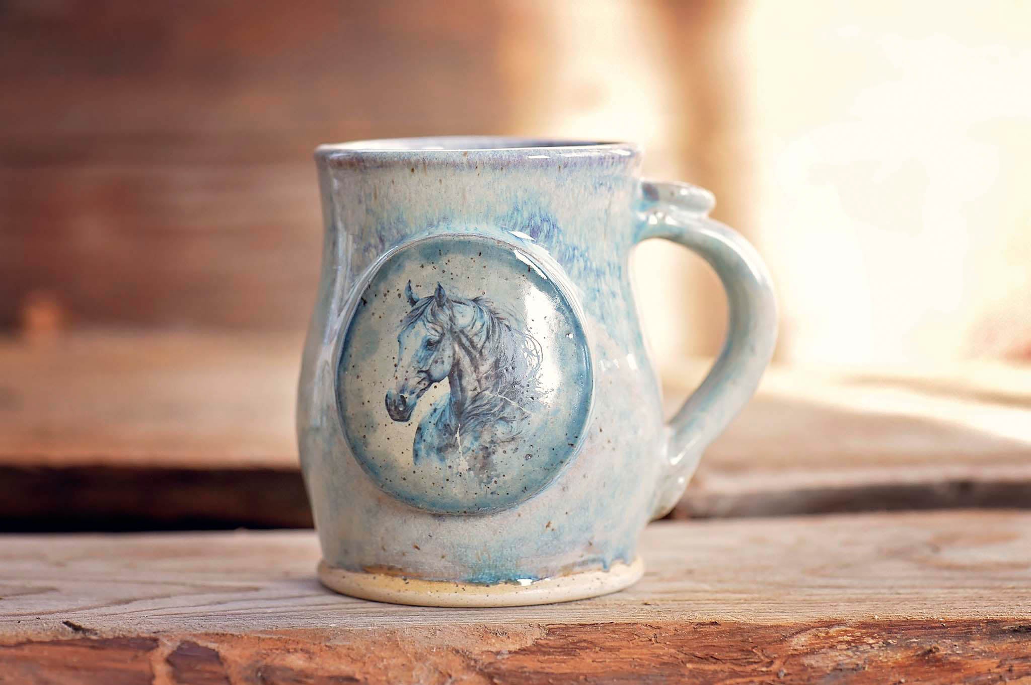12.5oz Seafoam Horse Mug