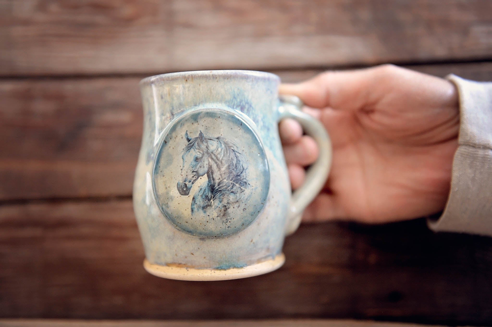 12.5oz Seafoam Horse Mug