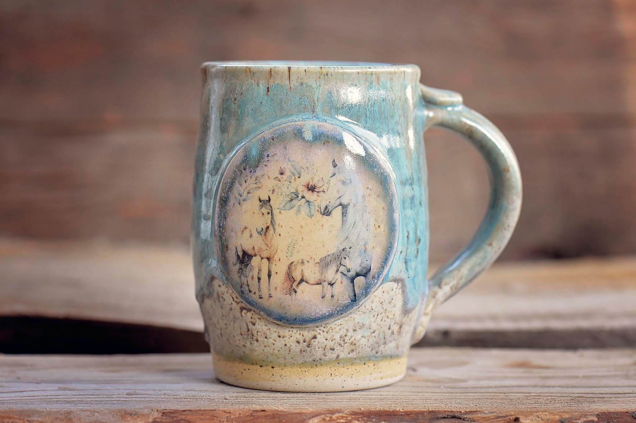 16.9oz Three Horses Mug