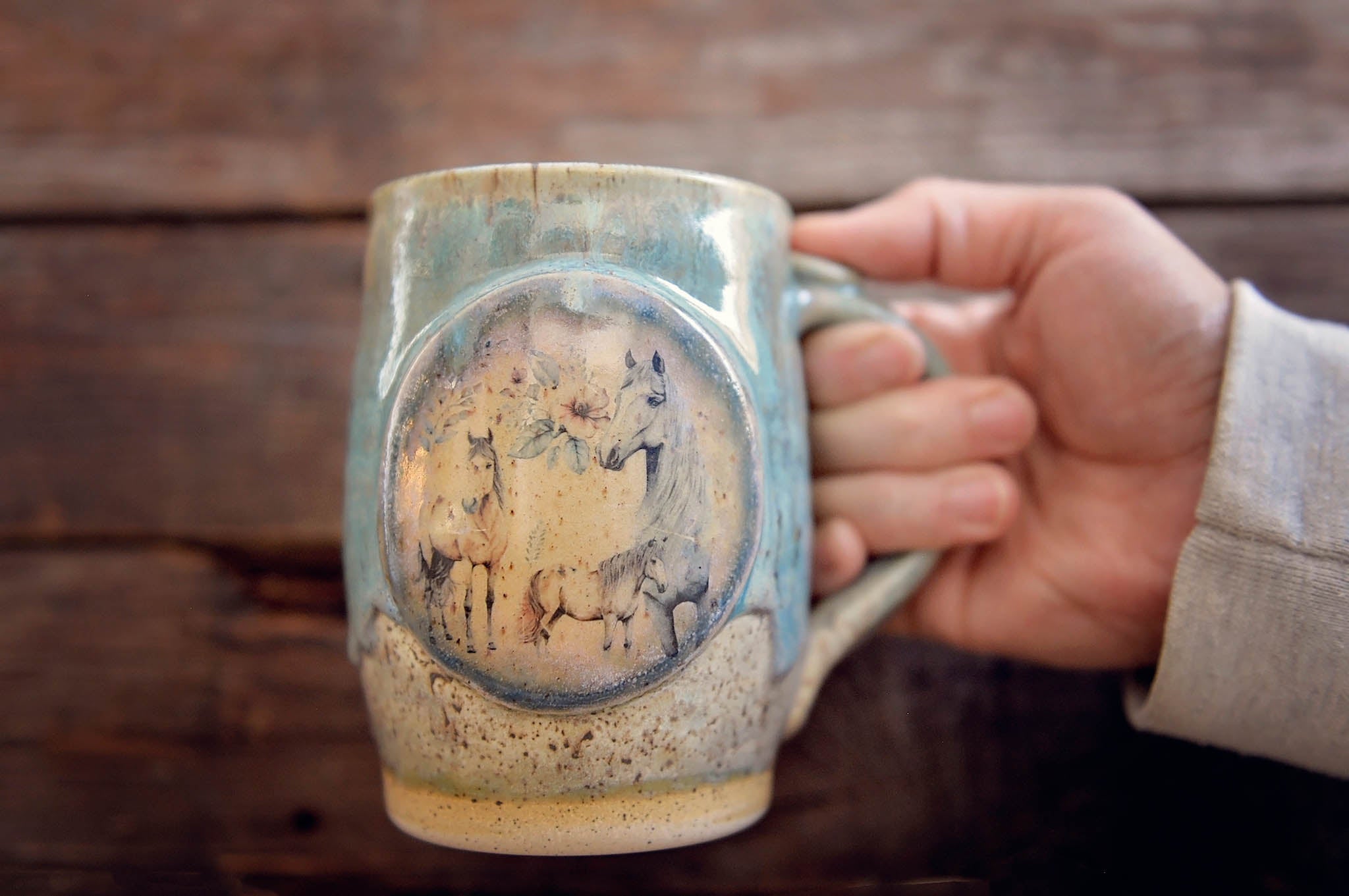 16.9oz Three Horses Mug