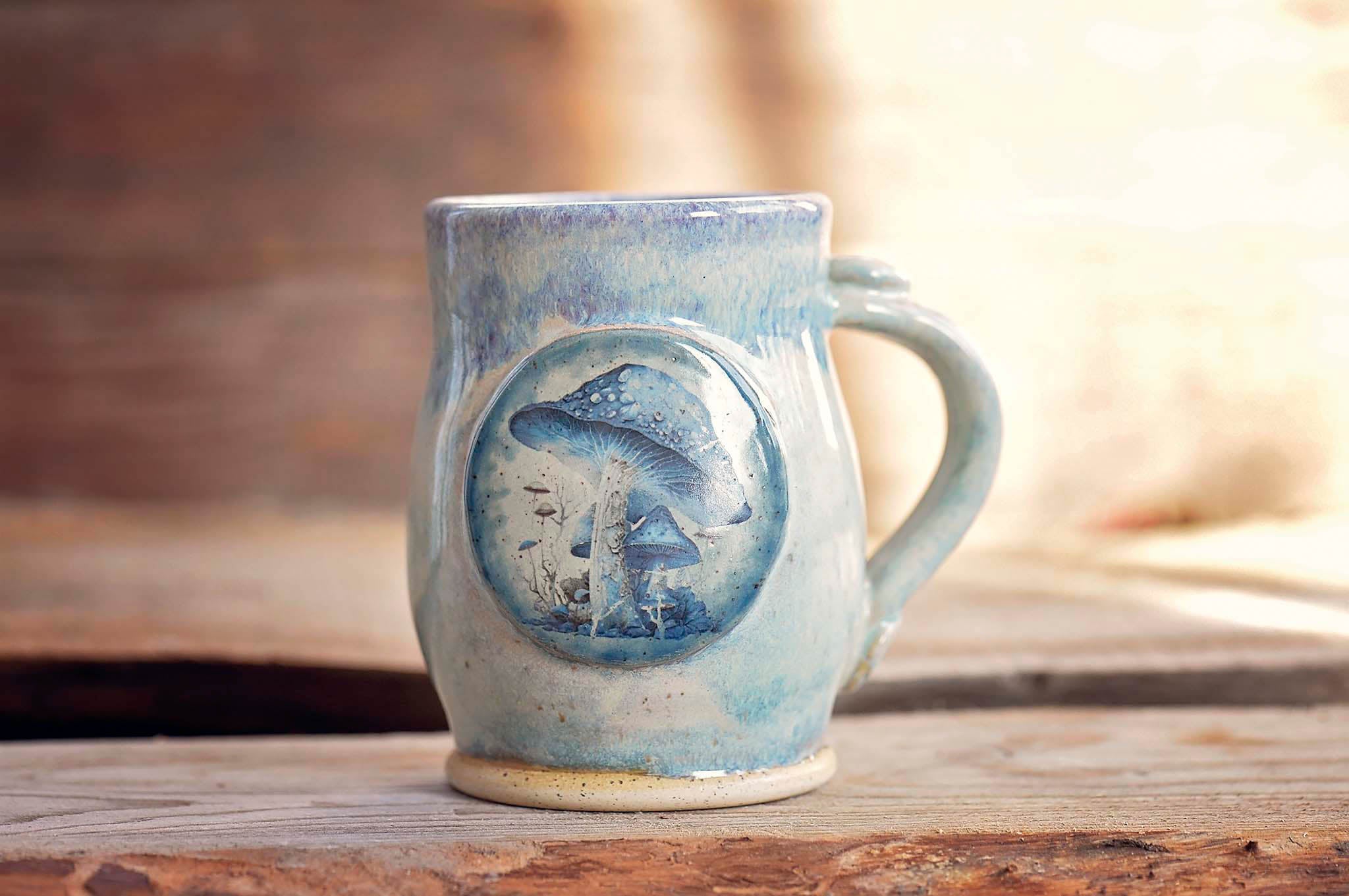 12.5oz Blue Mushroom Mug