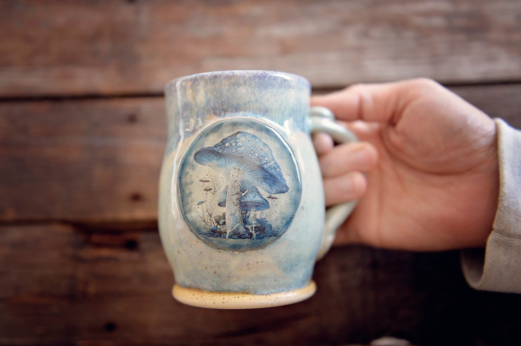 12.5oz Blue Mushroom Mug
