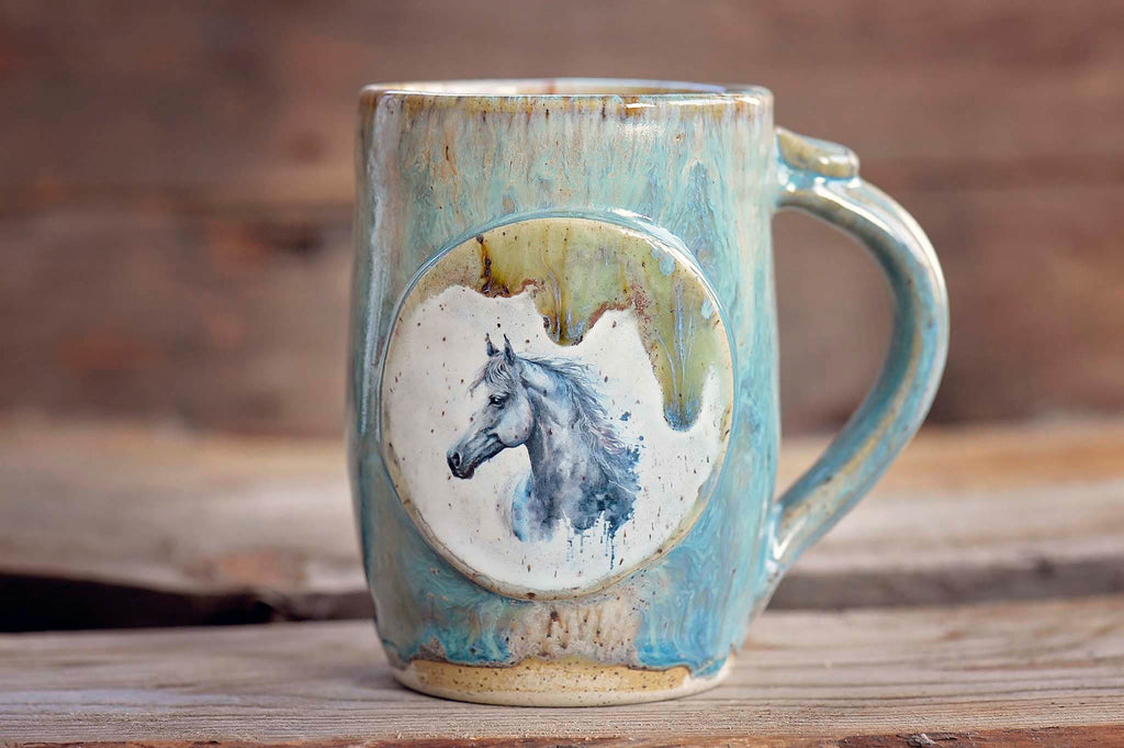 16.9oz Indigo Horse Mug