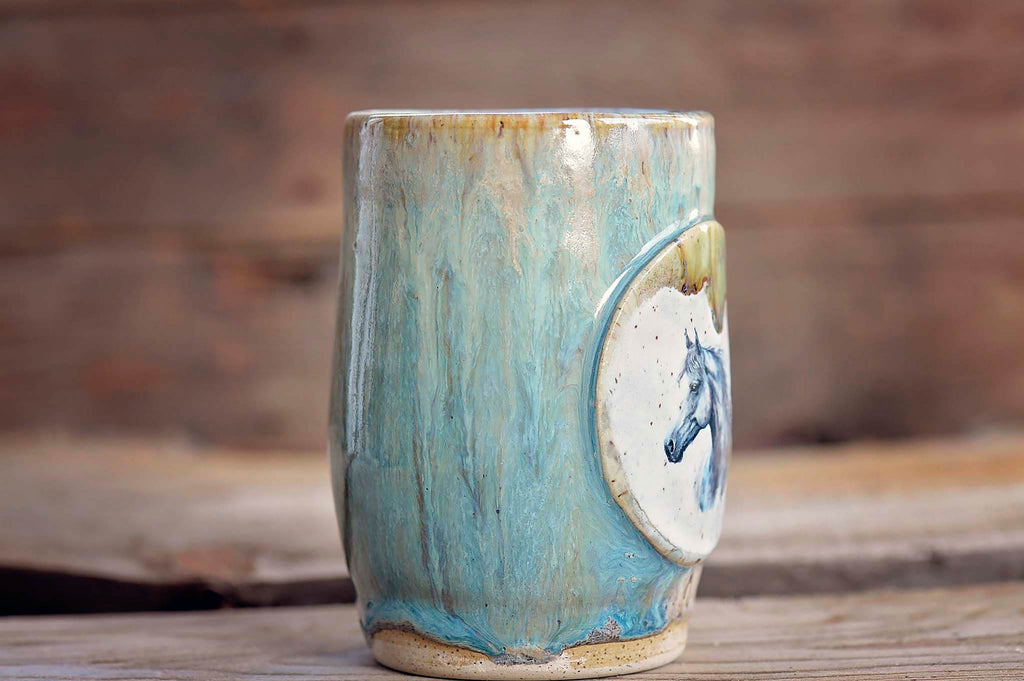 16.9oz Indigo Horse Mug