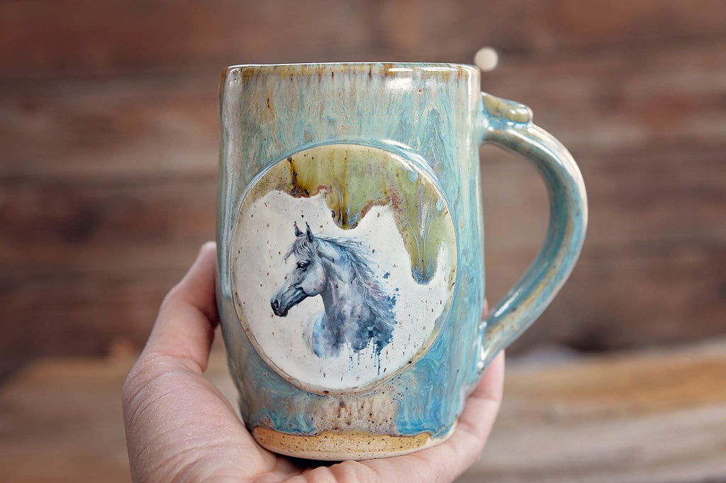 16.9oz Indigo Horse Mug