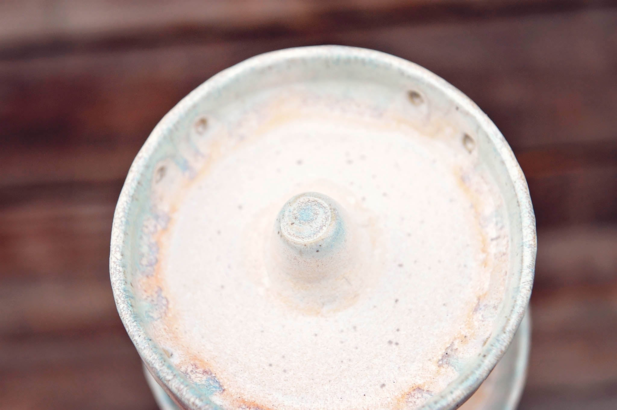 Three-Tier Blue-Green Ceramic Jewelry Stand
