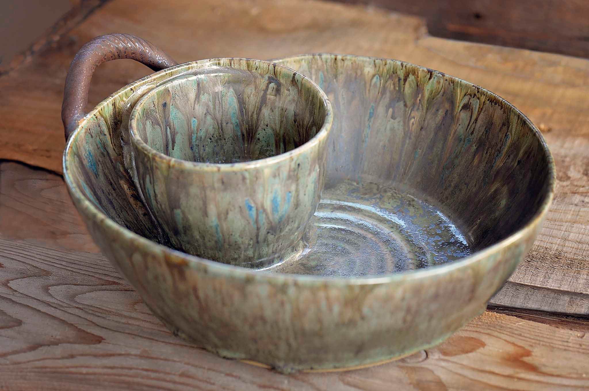 Artisan Chip and Dip with Rustic Handle