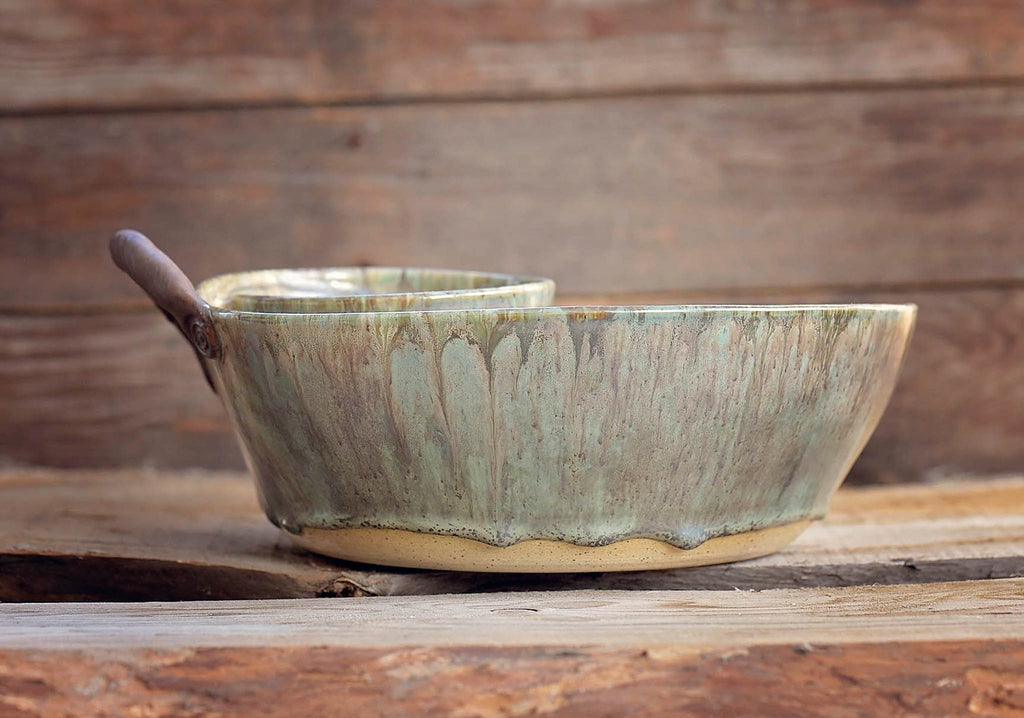 Artisan Chip and Dip with Rustic Handle