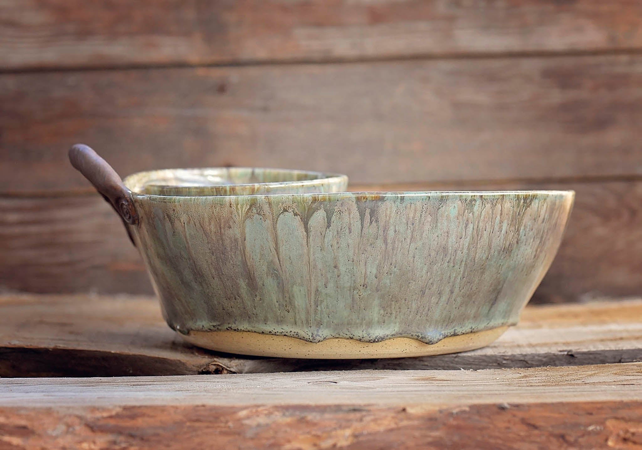 Artisan Chip and Dip with Rustic Handle