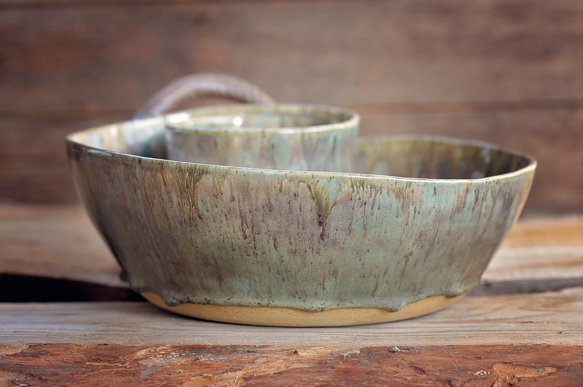 Artisan Chip and Dip with Rustic Handle