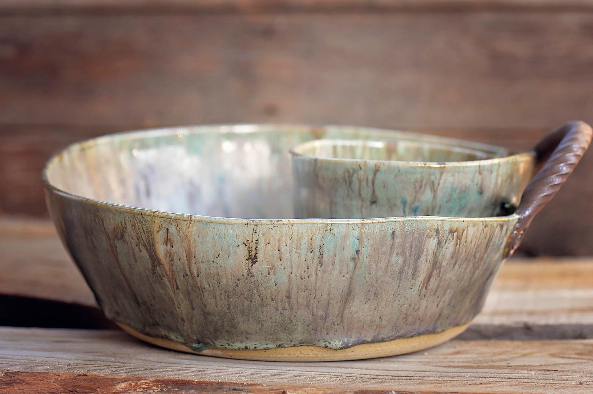 Artisan Chip and Dip with Rustic Handle