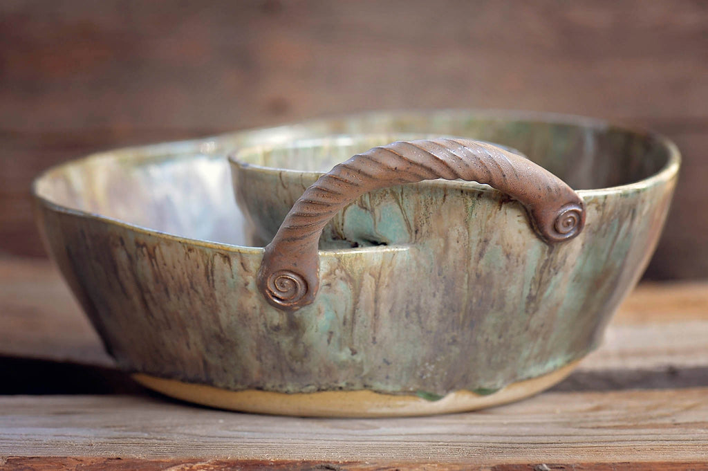 Artisan Chip and Dip with Rustic Handle