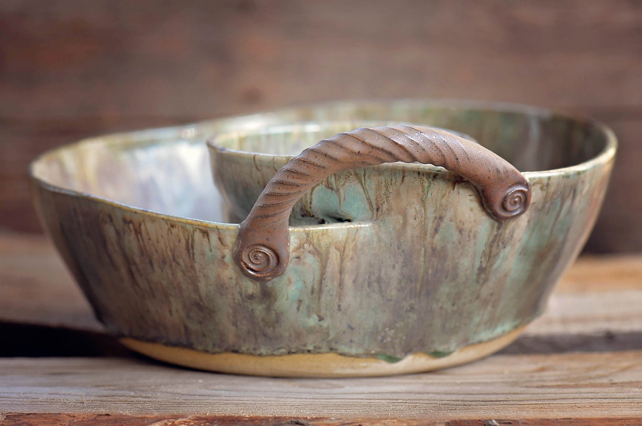 Artisan Chip and Dip with Rustic Handle