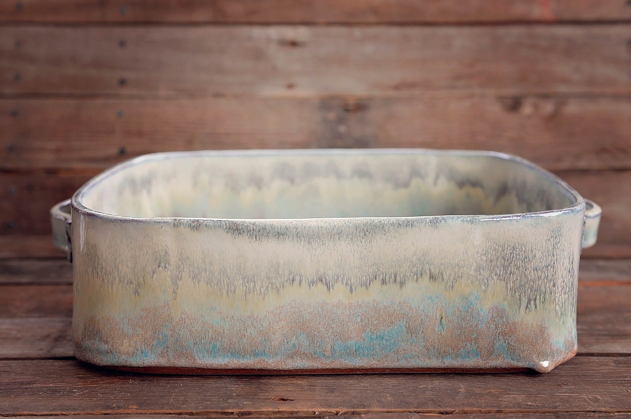 Large Coastal Glaze Rectangular Baking Casserole Dish