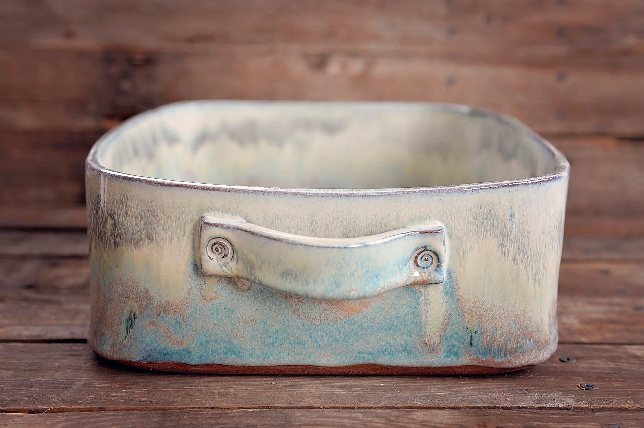 Large Coastal Glaze Rectangular Baking Casserole Dish