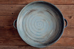 Handmade Ceramic Serving Dish with Handles - Blue Gray