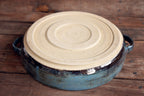 Handmade Ceramic Serving Dish with Handles - Blue Gray