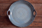 Large Patterned Serving Platter - Ocean Blue