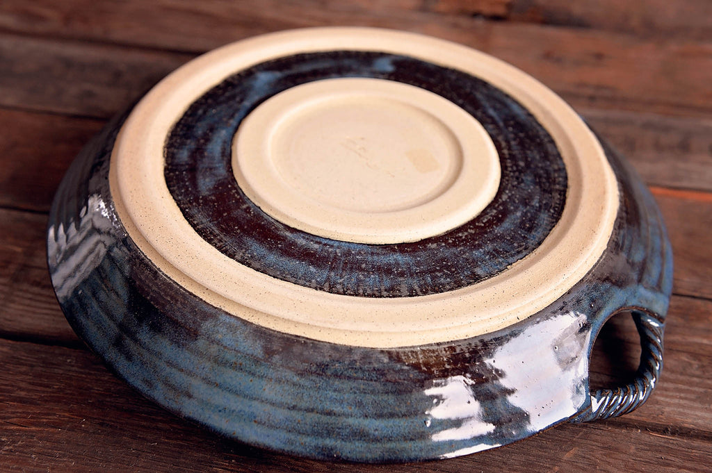 Large Patterned Serving Platter - Ocean Blue