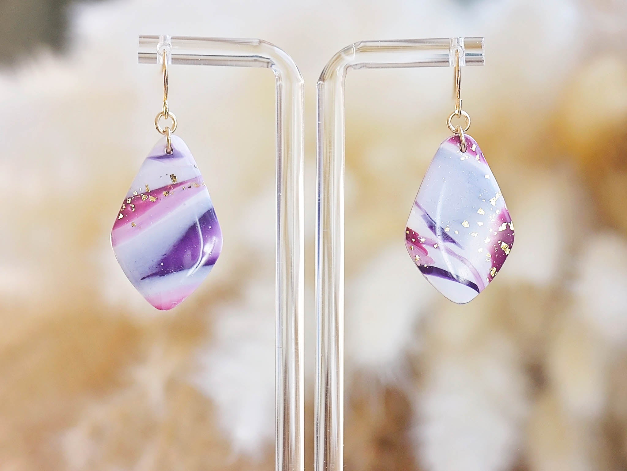 Isia Diamond Agate Inspired Earrings