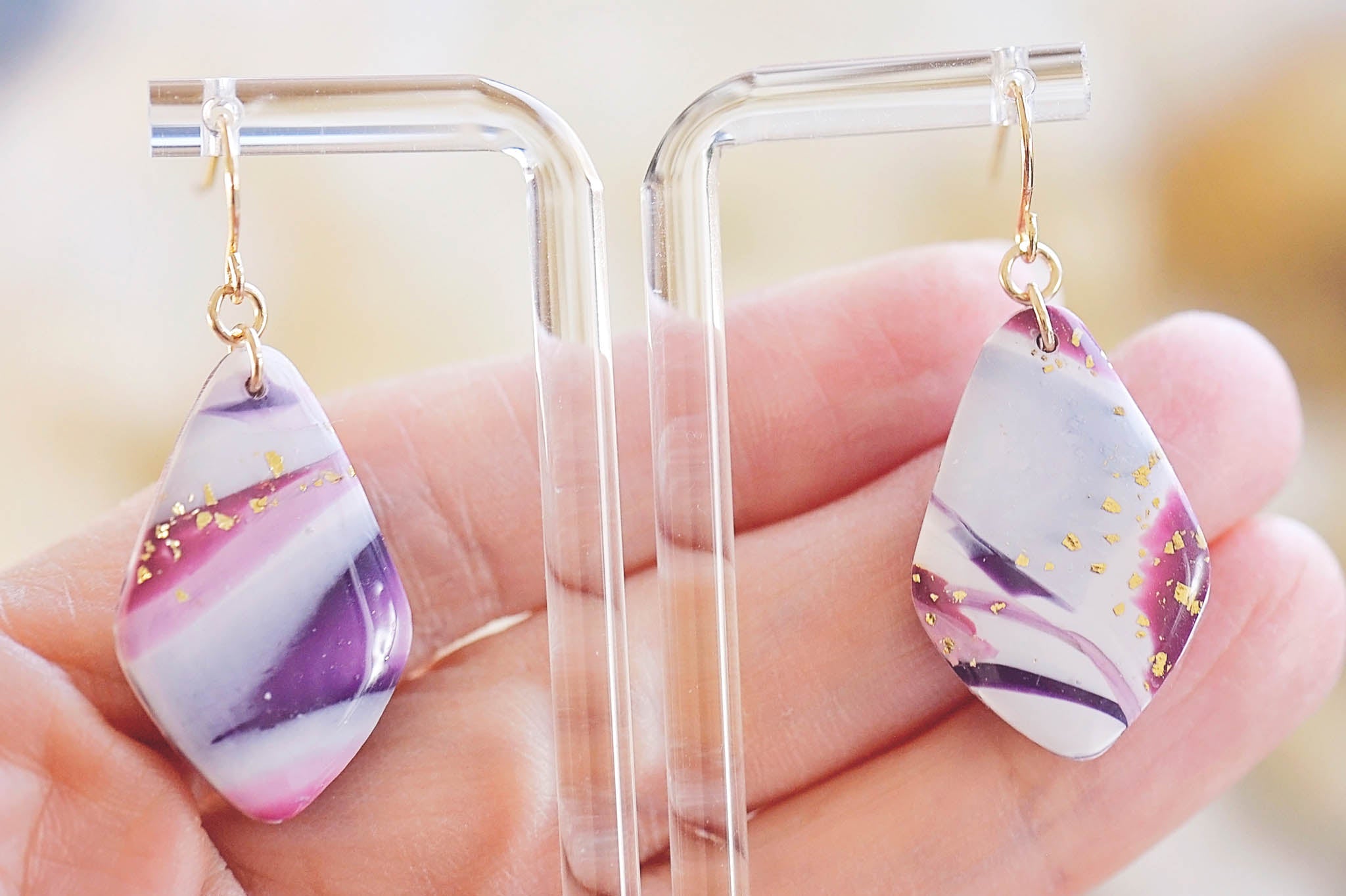 Isia Diamond Agate Inspired Earrings