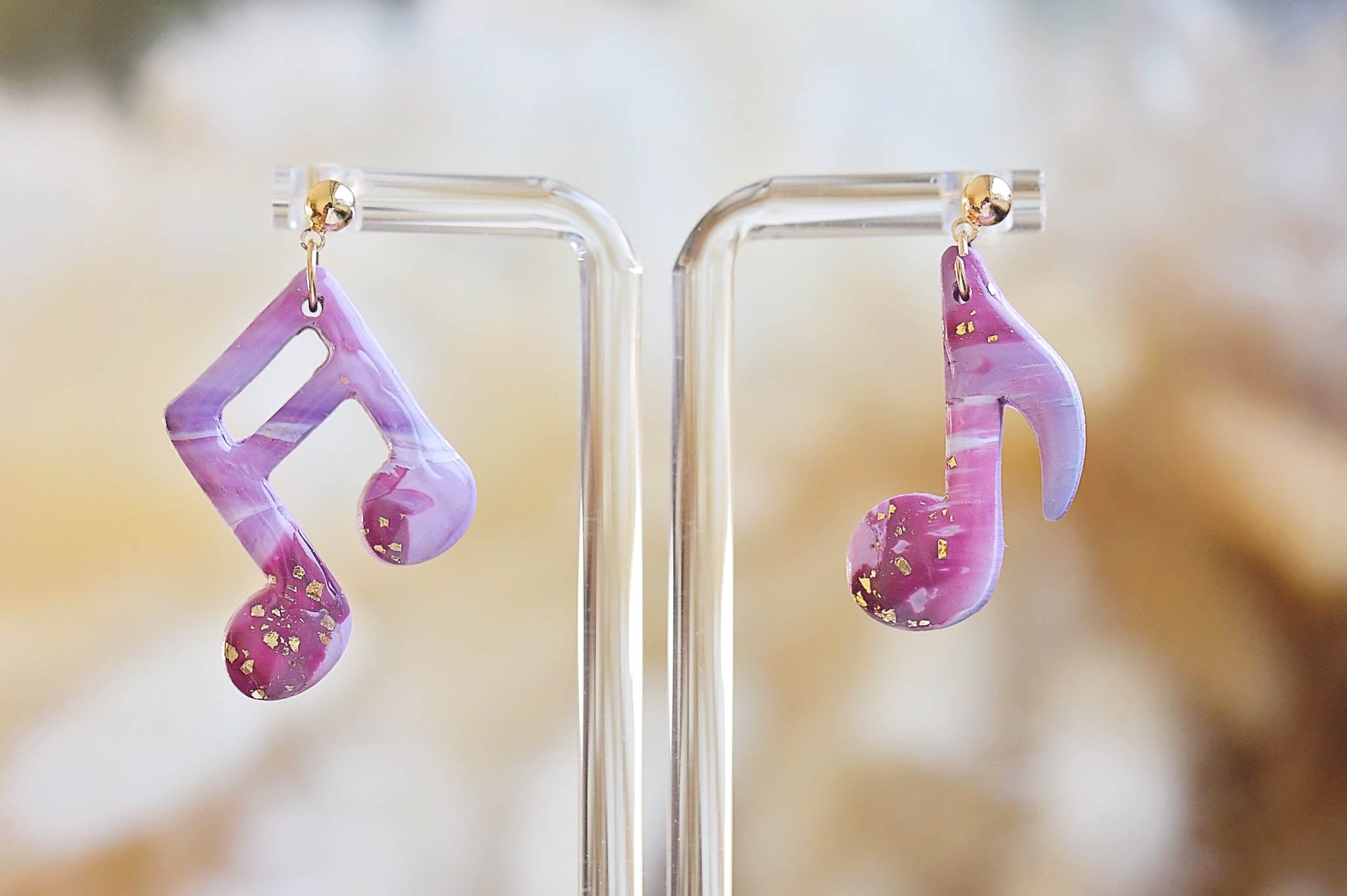 Rosey Music Note Earrings