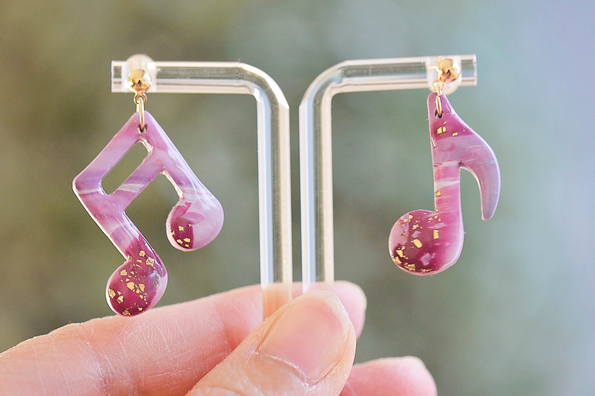 Rosey Music Note Earrings