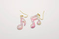 Rose Quartz Music Note Earrings