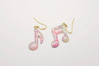 Rose Quartz Music Note Earrings