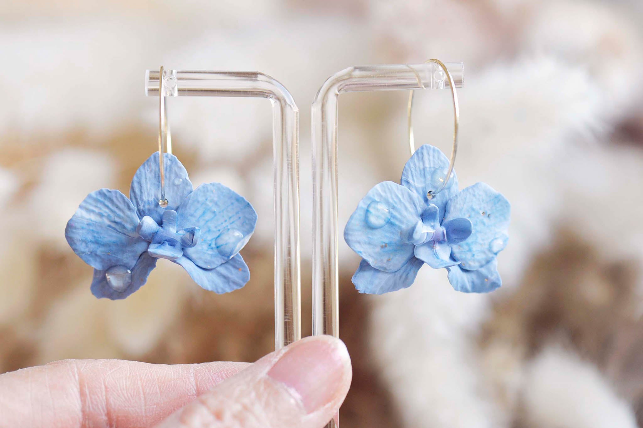 Orchid Hoop Earrings