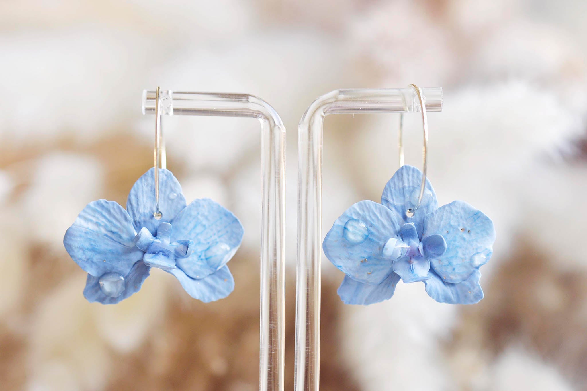 Orchid Hoop Earrings