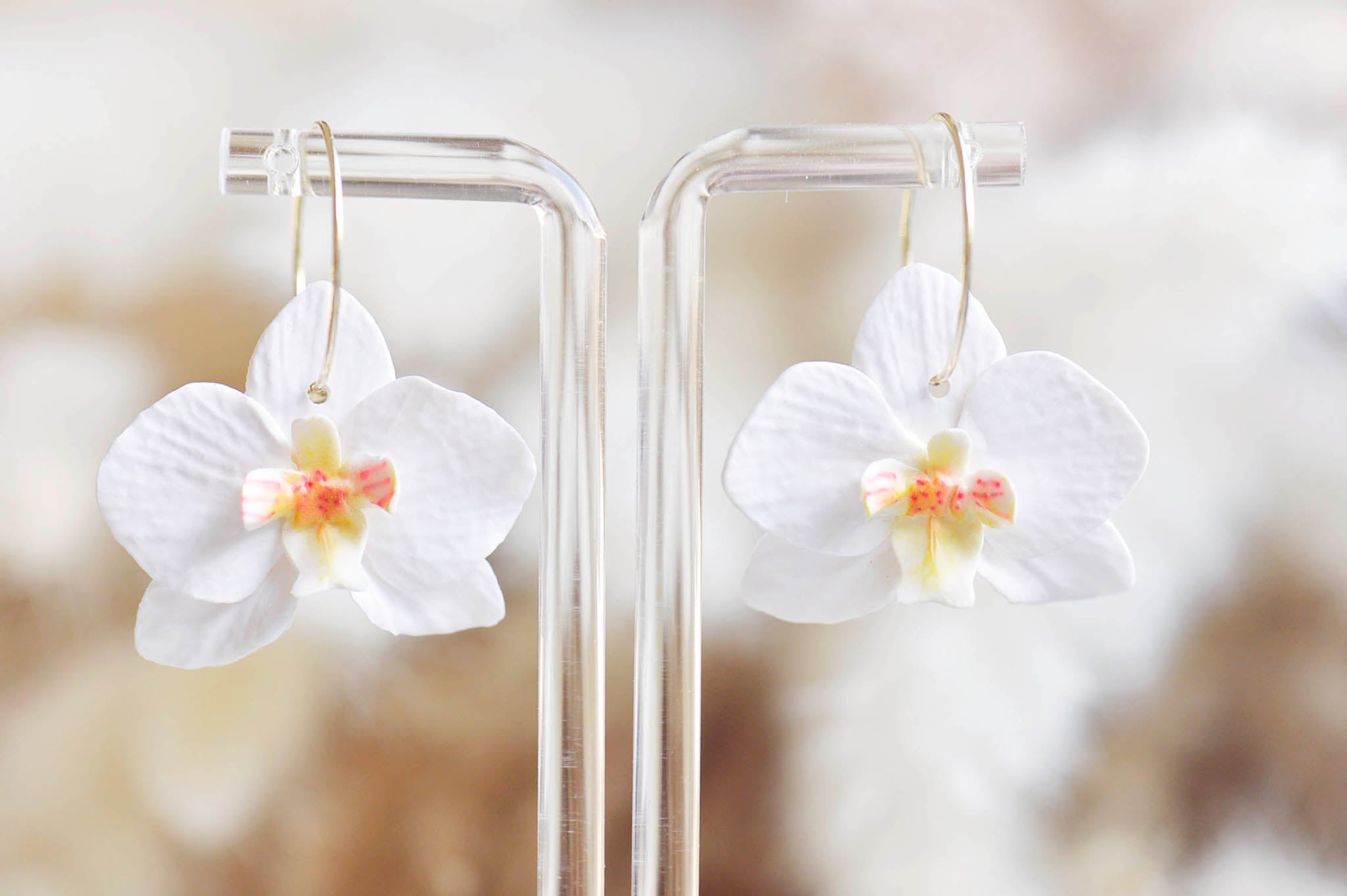 Orchid Hoop Earrings