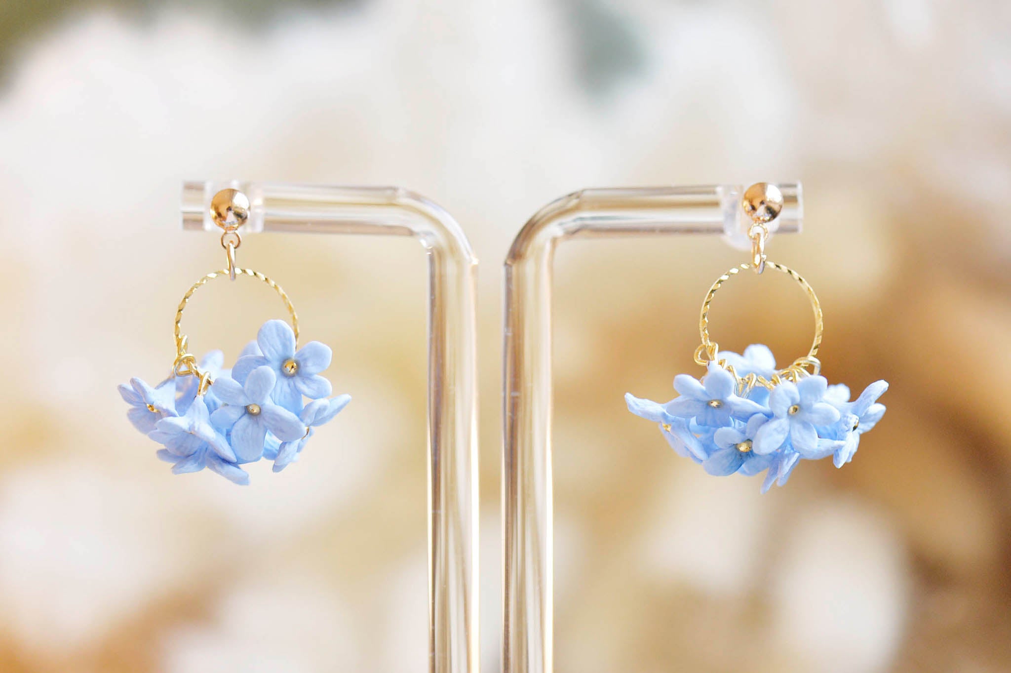 Forget-Me-Not Bouquet Earrings - Blue