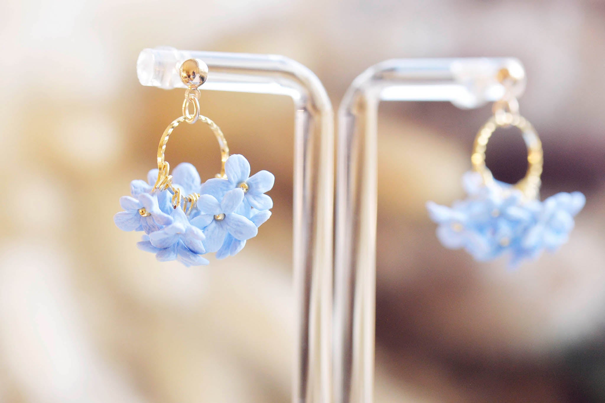Forget-Me-Not Bouquet Earrings - Blue