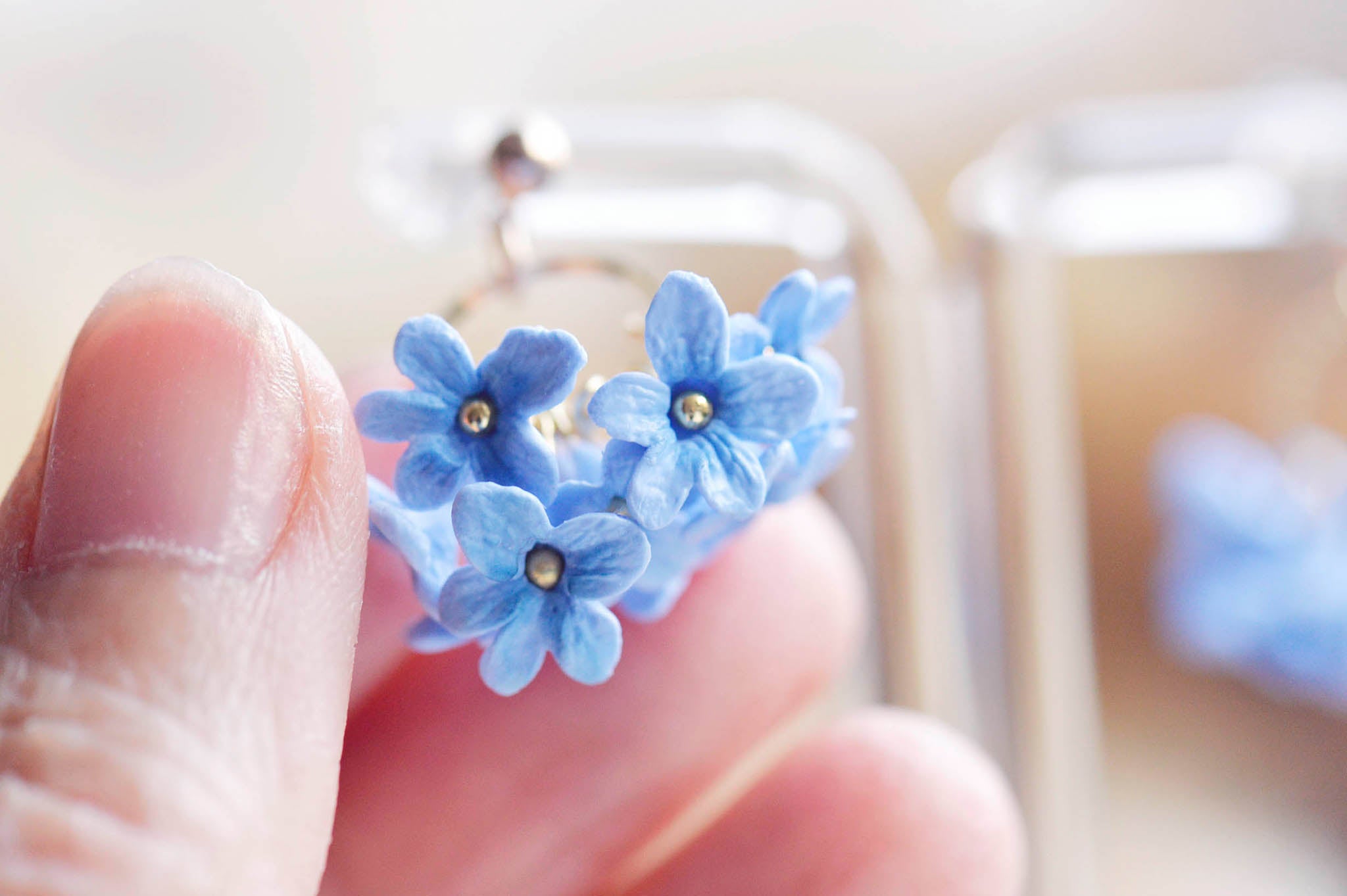 Forget-Me-Not Bouquet Earrings - Blue