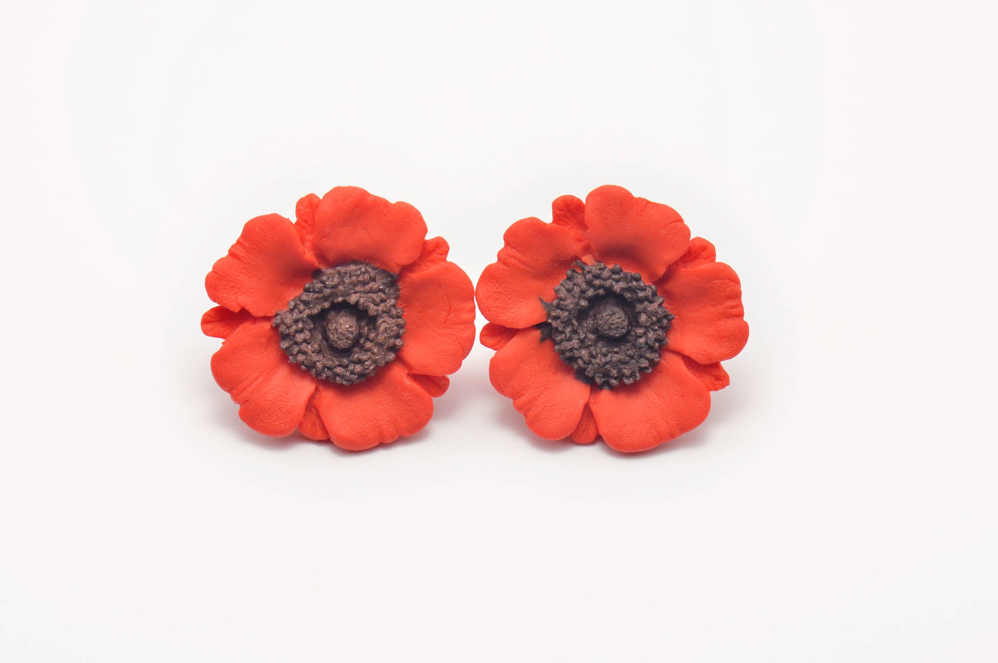 Poppy Studs - Rose Pink & Red