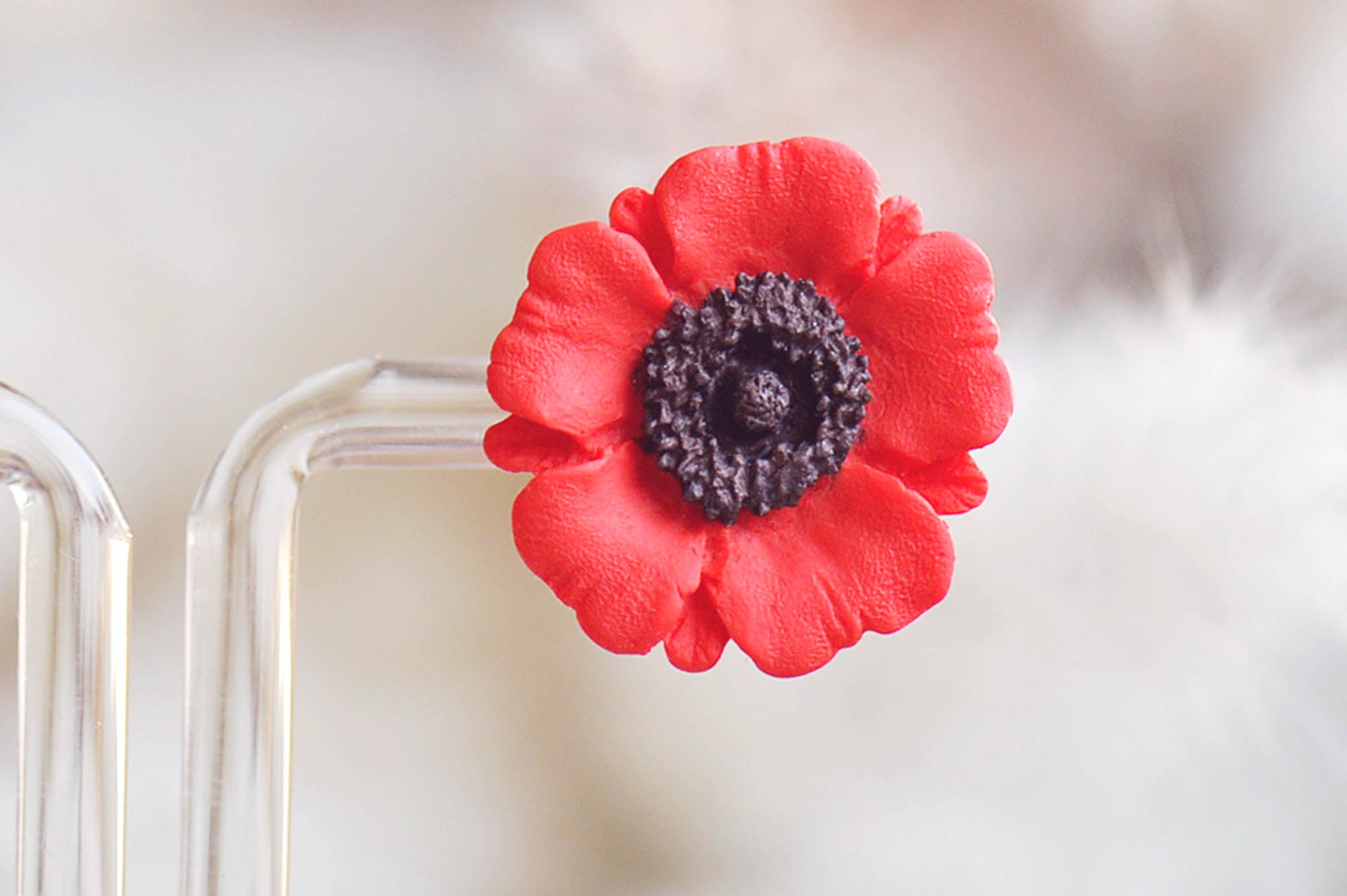 Poppy Studs - Rose Pink & Red