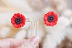 Poppy Studs - Rose Pink & Red