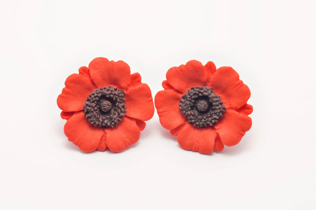 Poppy Studs - Rose Pink & Red