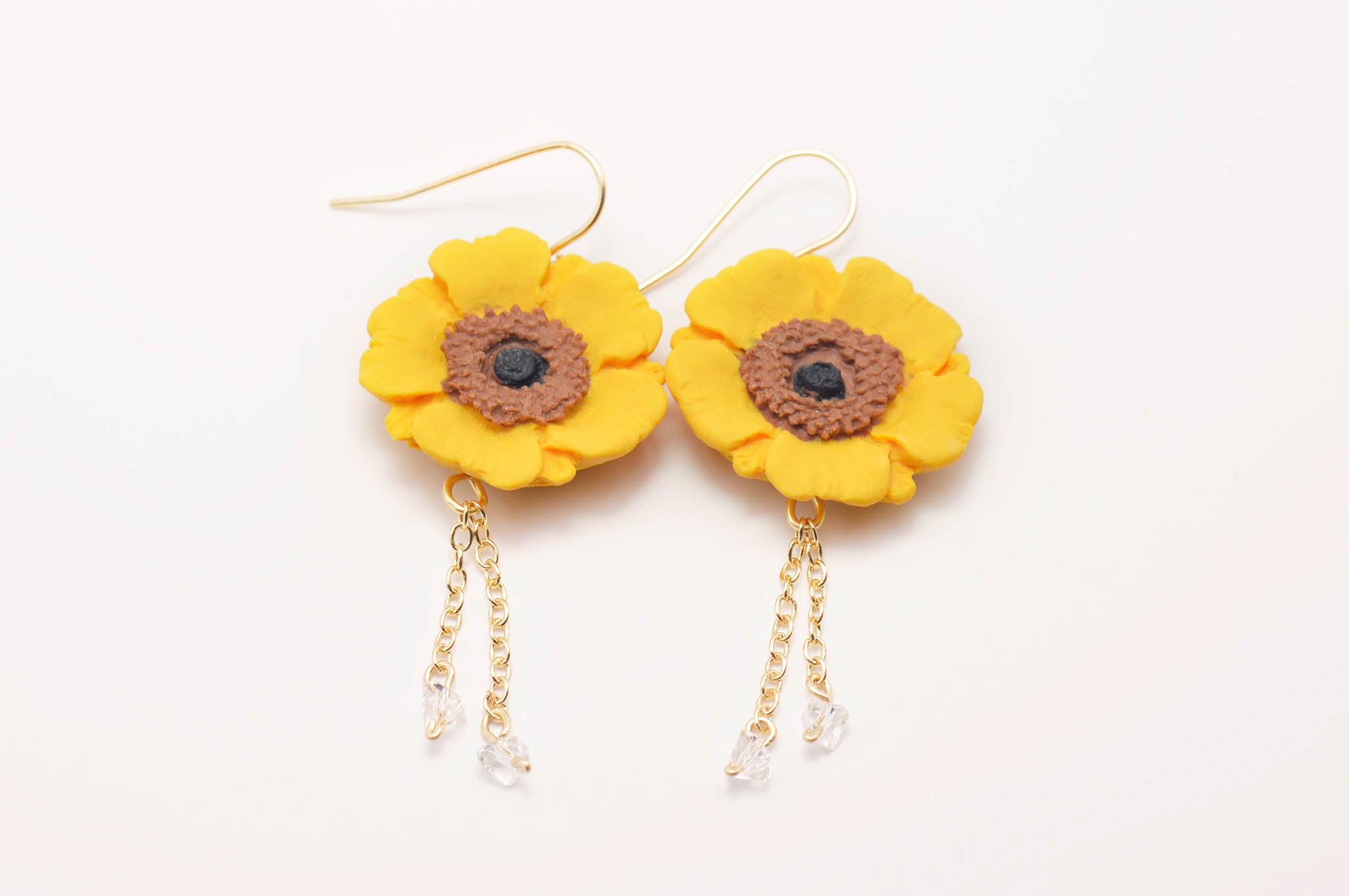 Crystal Seed Bead Poppy Dangles
