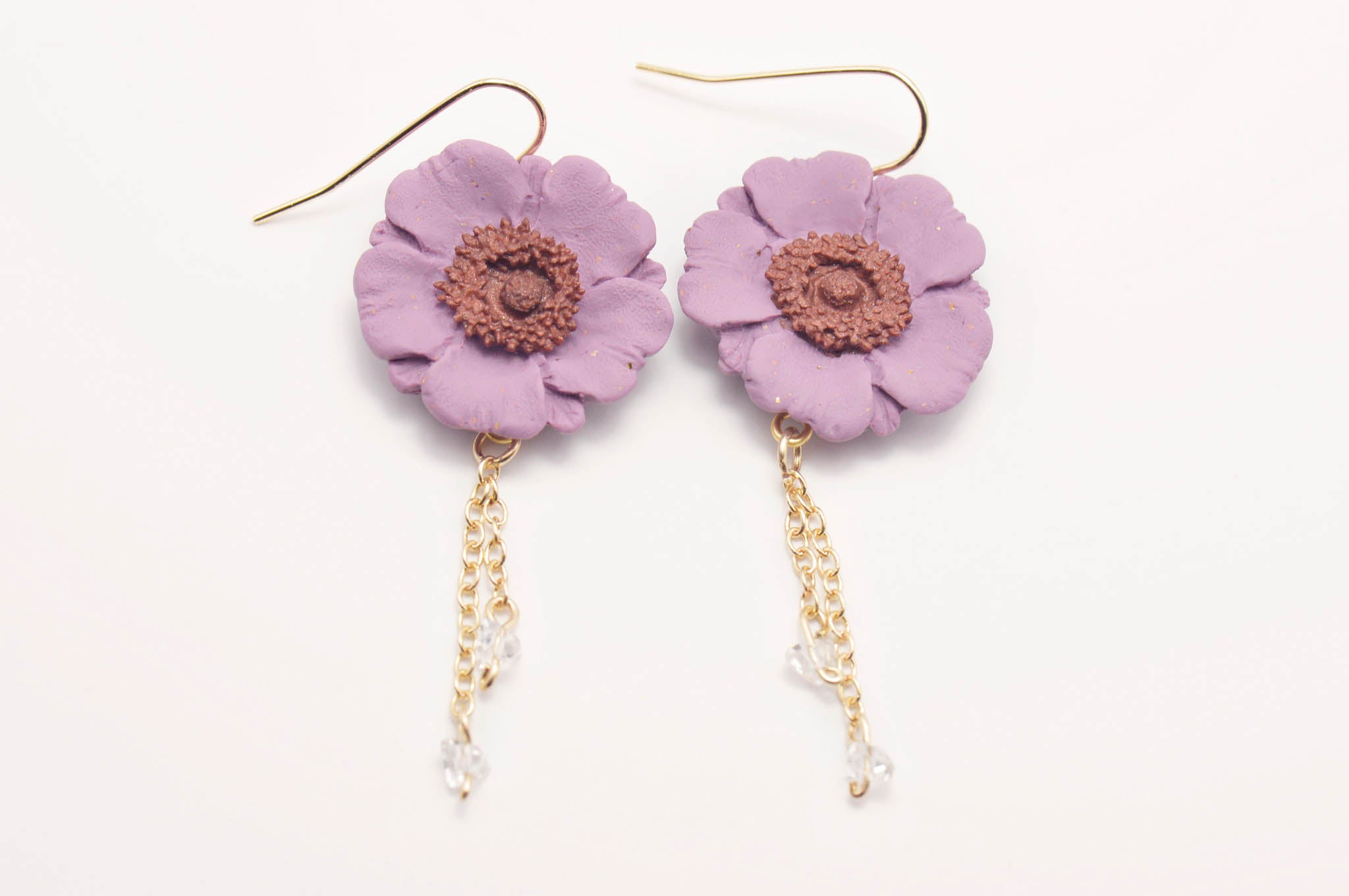 Crystal Seed Bead Poppy Dangles