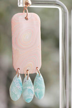 Peach & Mint Polymer Clay Dangles