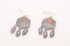 Orange Turquoise Dangle Drops