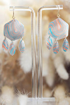 Orange Turquoise Dangle Drops