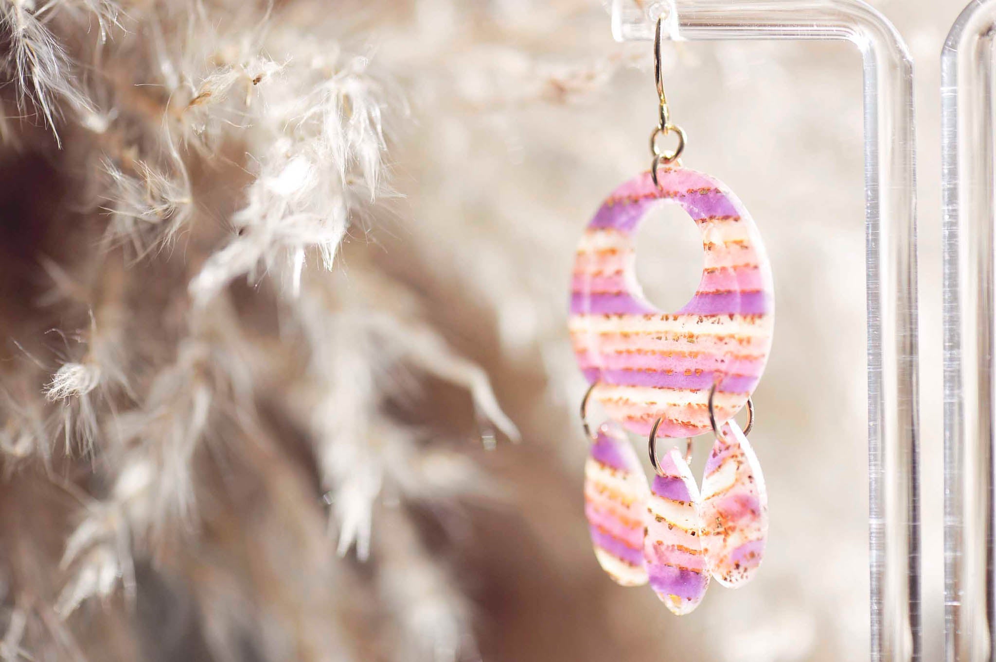 Boho Stripe Statement Earrings