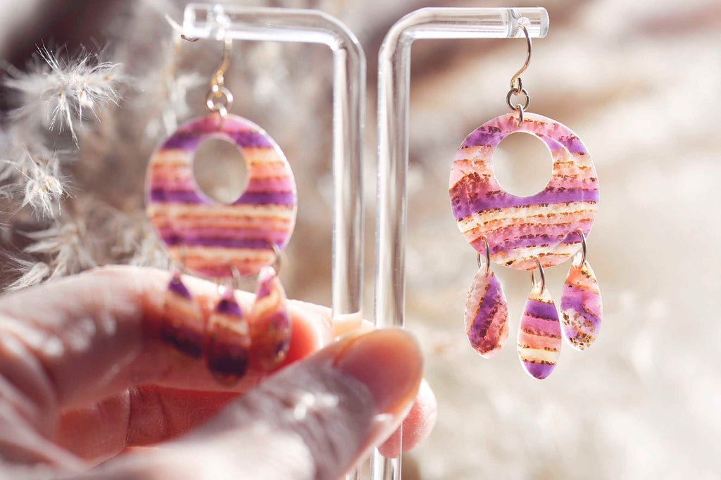 Boho Stripe Statement Earrings