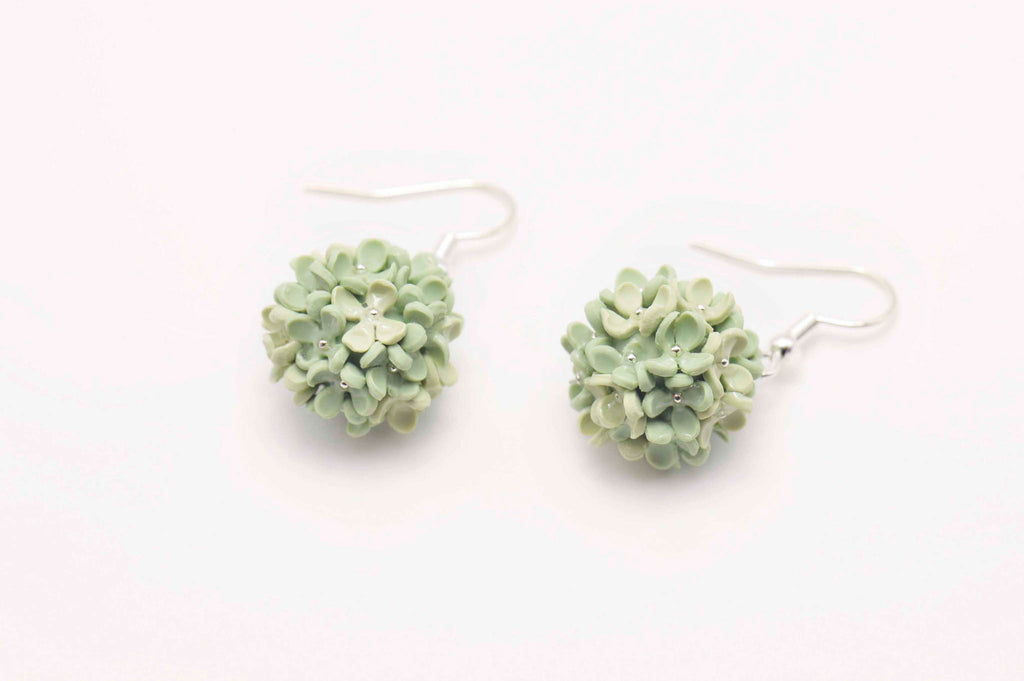 繡球花配純銀鉤